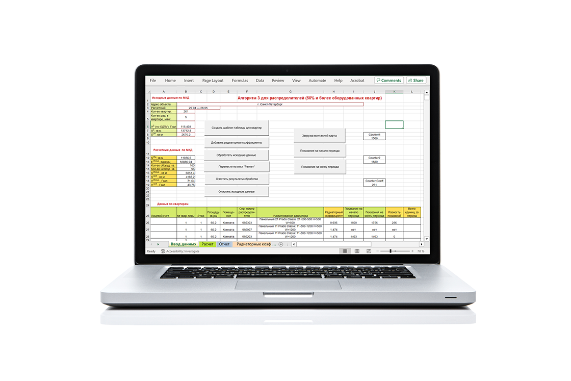 Программный комплекс по расчету потребляемой тепловой энергии в жилых многоквартирных домах